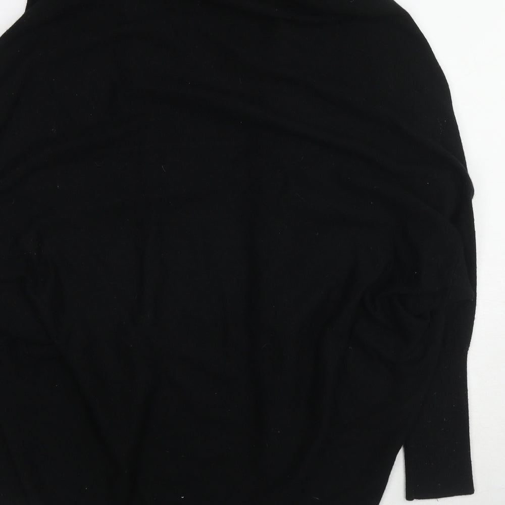 Topshop Womens Black Boat Neck Acrylic Pullover Jumper Size 8