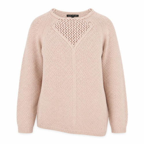 Heart & Soul Womens Pink Round Neck Cotton Pullover Jumper Size 10