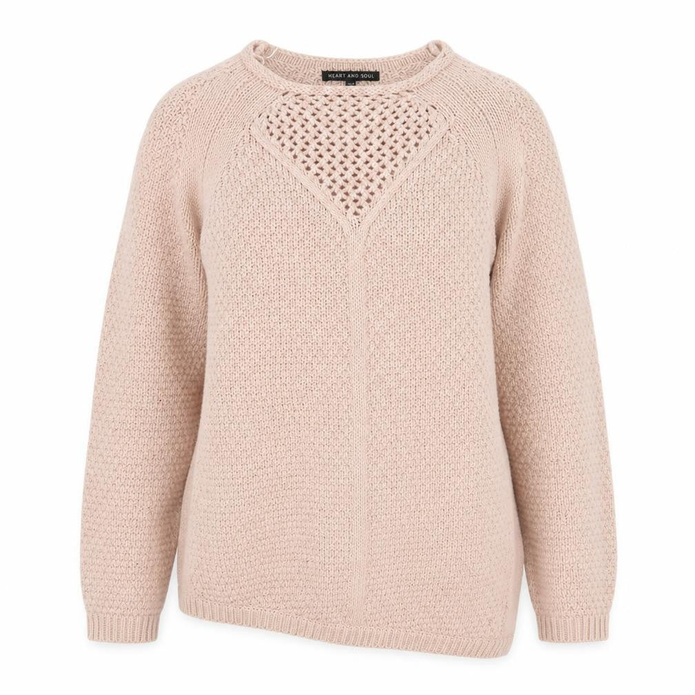 Heart & Soul Womens Pink Round Neck Cotton Pullover Jumper Size 10