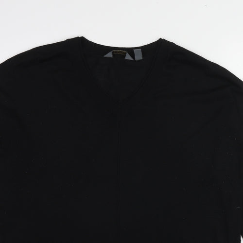 Claire Langford Womens Black Round Neck Acrylic Pullover Jumper Size L