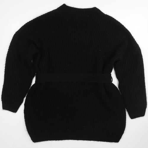 PRETTYLITTLETHING Womens Black Round Neck Acrylic Pullover Jumper Size L