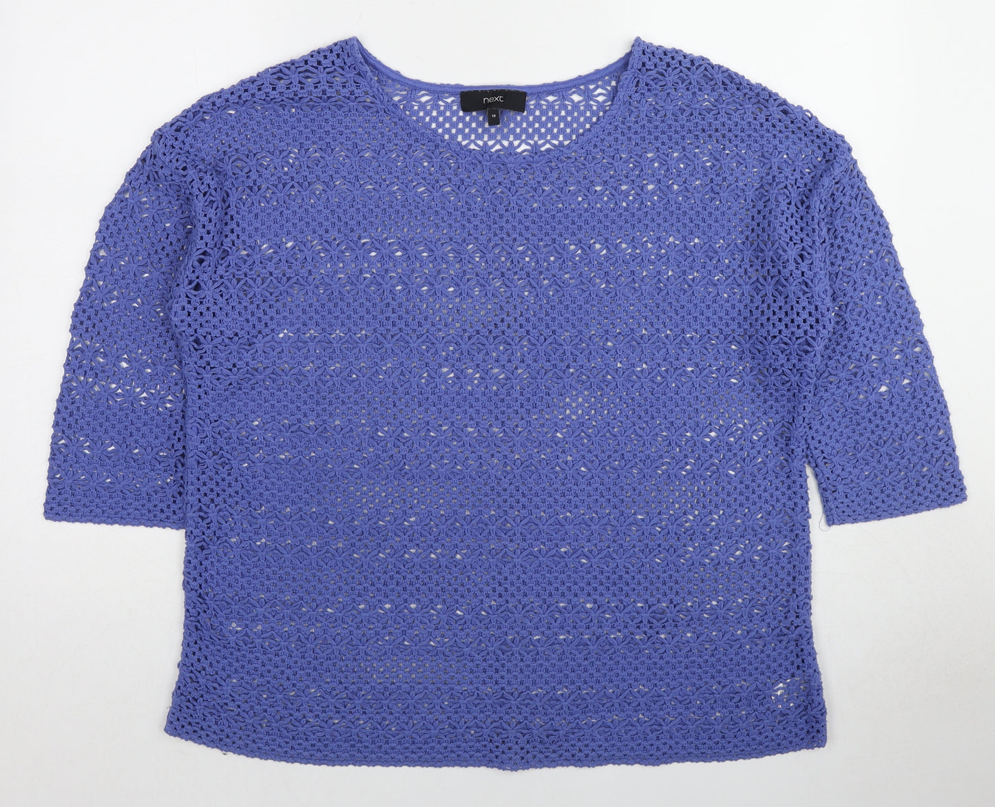 NEXT Womens Blue Round Neck Polyester Pullover Jumper Size 18