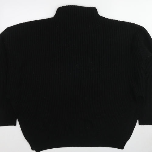 PRETTYLITTLETHING Womens Black Mock Neck Acrylic Pullover Jumper Size XL