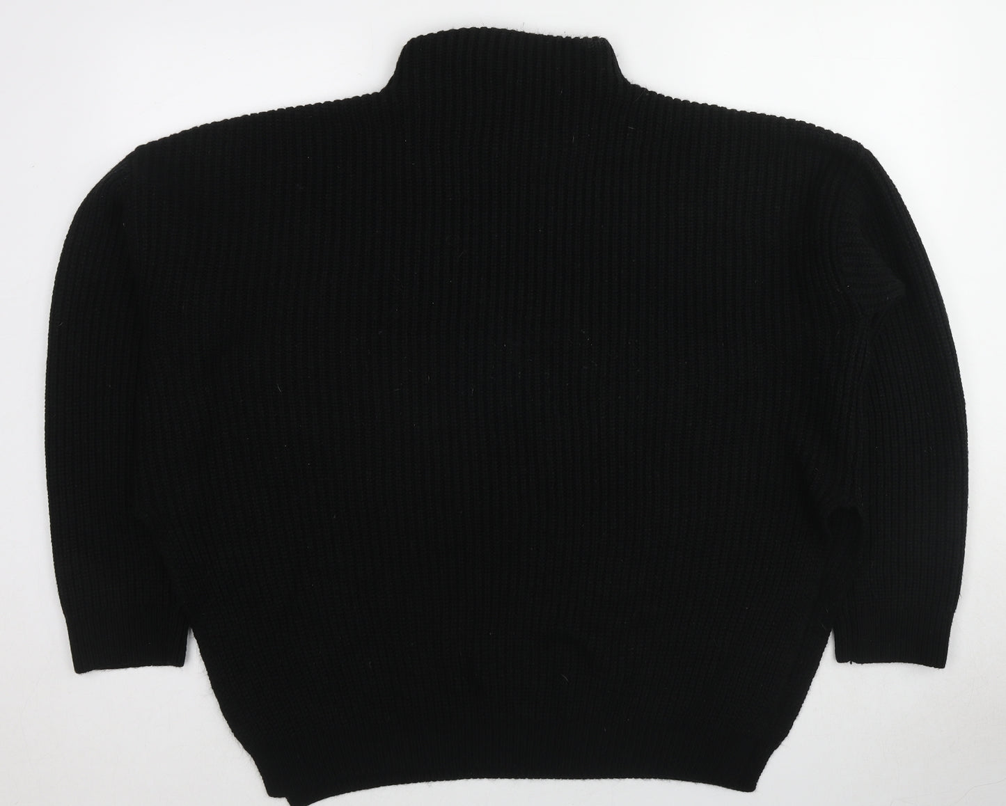 PRETTYLITTLETHING Womens Black Mock Neck Acrylic Pullover Jumper Size XL