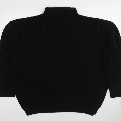 PRETTYLITTLETHING Womens Black Mock Neck Acrylic Pullover Jumper Size XL