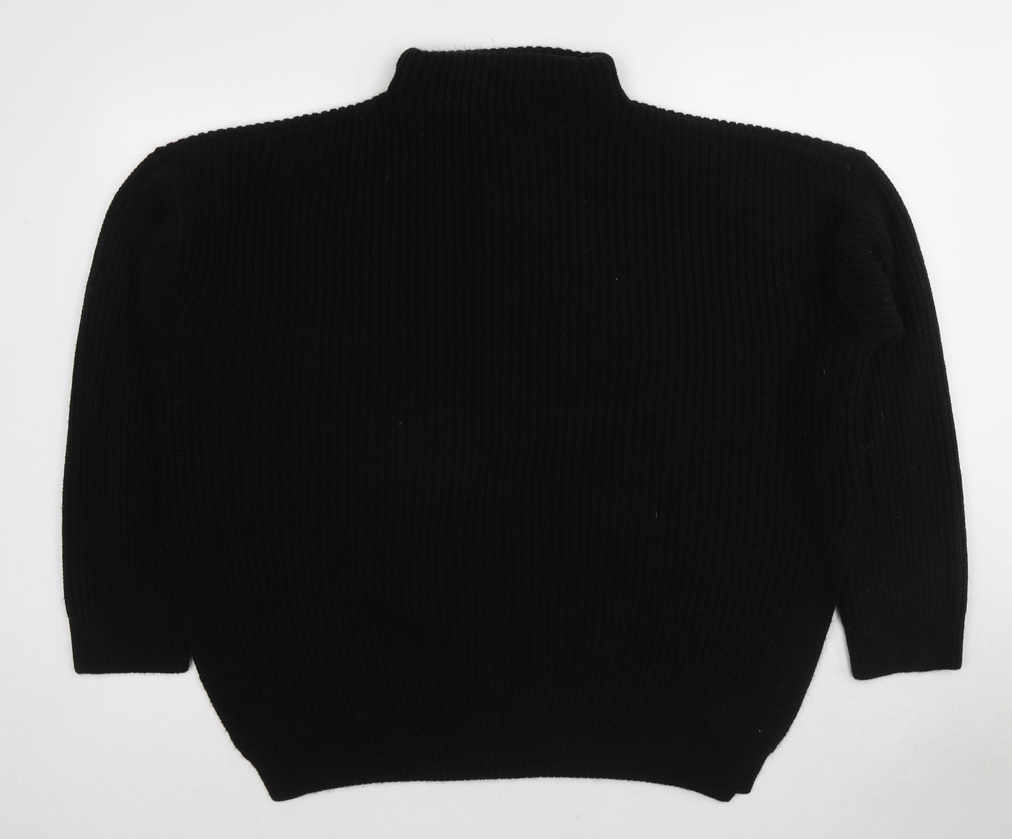 PRETTYLITTLETHING Womens Black Mock Neck Acrylic Pullover Jumper Size XL