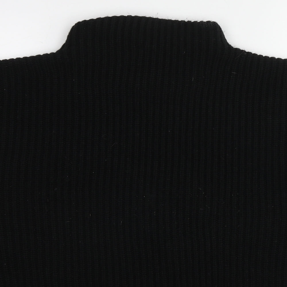 PRETTYLITTLETHING Womens Black Mock Neck Acrylic Pullover Jumper Size XL