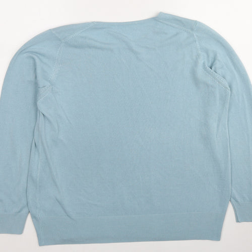 Marks and Spencer Womens Blue Round Neck Acrylic Pullover Jumper Size 20