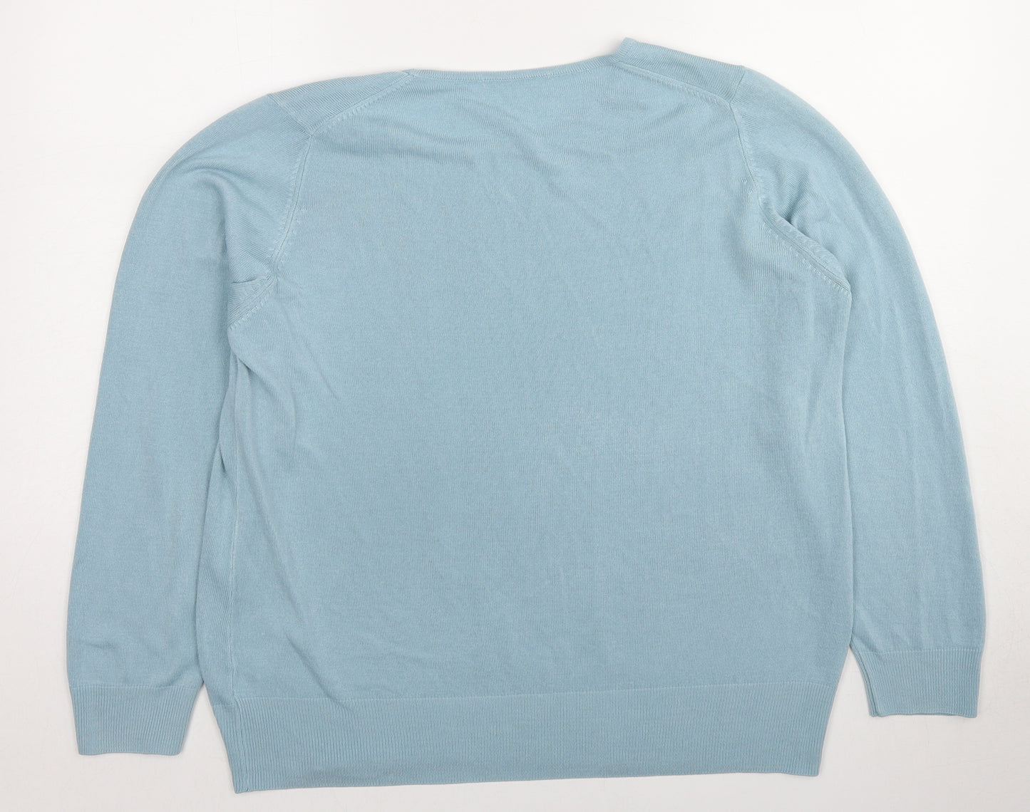 Marks and Spencer Womens Blue Round Neck Acrylic Pullover Jumper Size 20