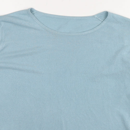 Marks and Spencer Womens Blue Round Neck Acrylic Pullover Jumper Size 20