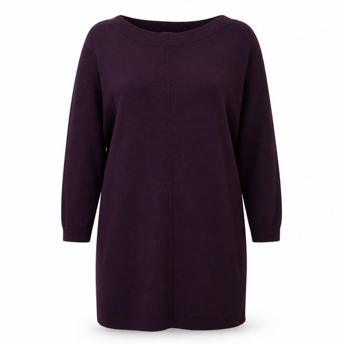 Claire Langford Womens Purple Round Neck Cotton Pullover Jumper Size XL