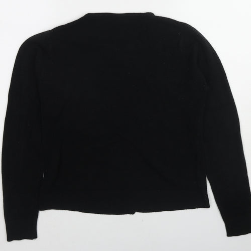 Ella J. Womens Black Round Neck Polyester Cardigan Jumper Size S