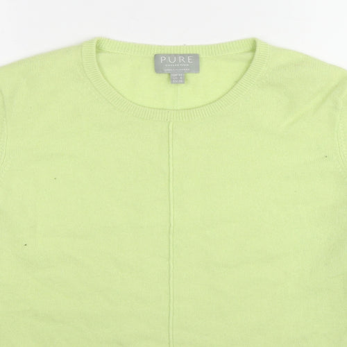 Pure Womens Green Round Neck Cashmere Pullover Jumper Size 12