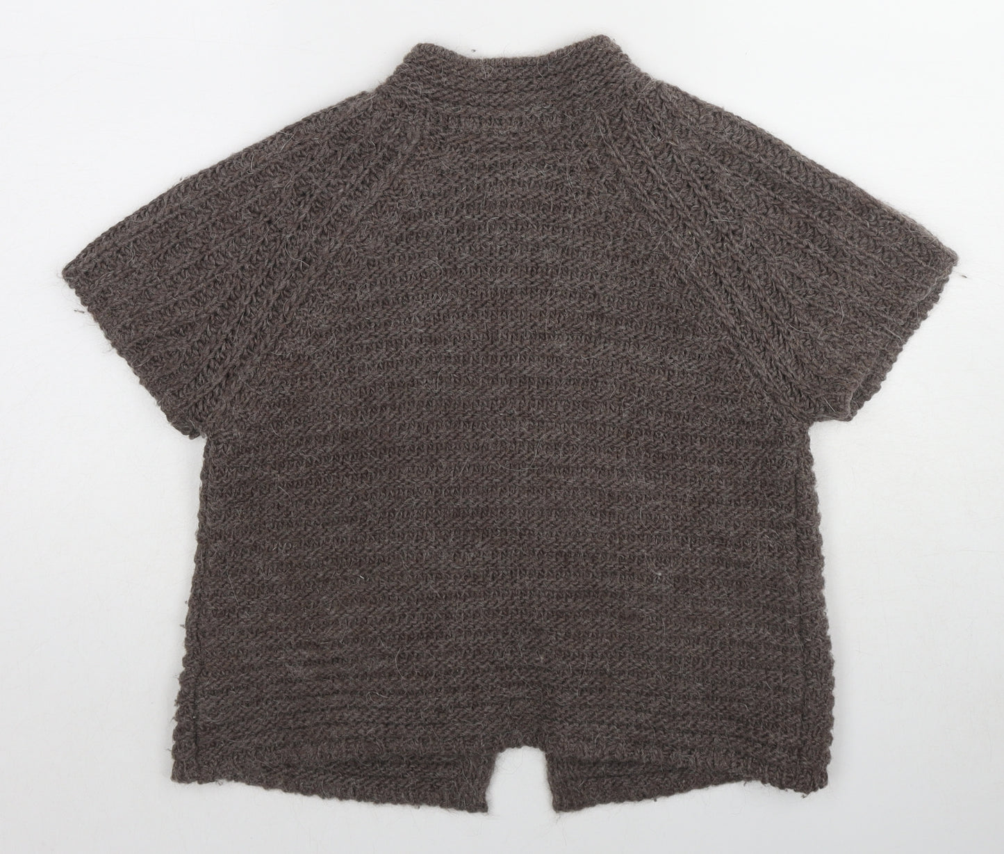 Oui Womens Brown Round Neck Acrylic Cardigan Jumper Size 14