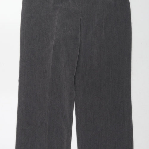 Maine Womens Grey Polyester Trousers Size 14 L27 in Regular Zip