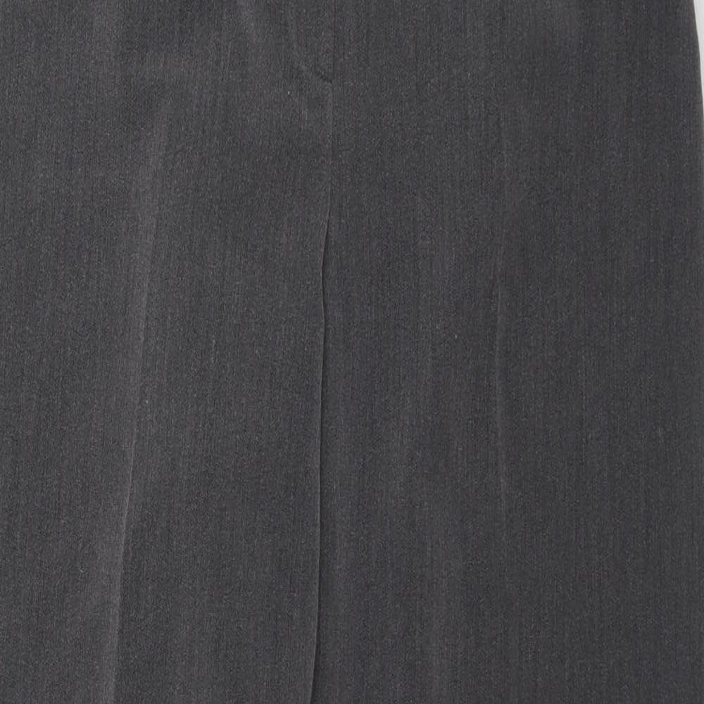 Maine Womens Grey Polyester Trousers Size 14 L27 in Regular Zip