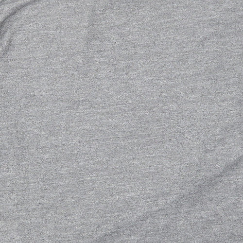 Topshop Womens Grey Polyester Basic Blouse Size 10 Round Neck