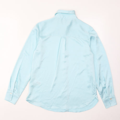 Marks and Spencer Womens Blue Polyester Basic Button-Up Size 6 Collared