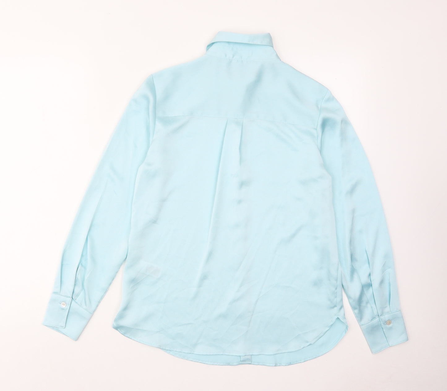 Marks and Spencer Womens Blue Polyester Basic Button-Up Size 6 Collared