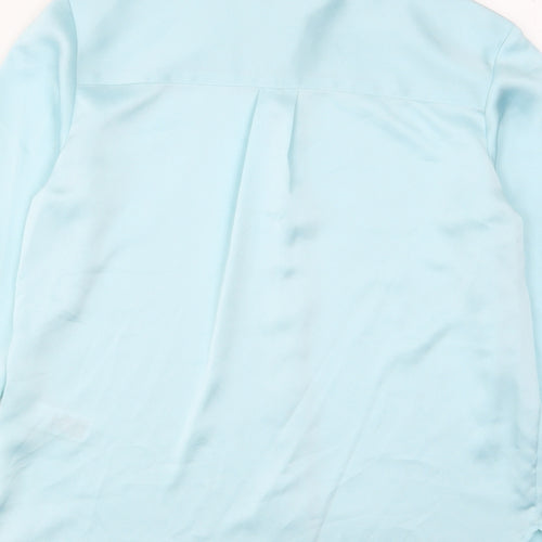 Marks and Spencer Womens Blue Polyester Basic Button-Up Size 6 Collared