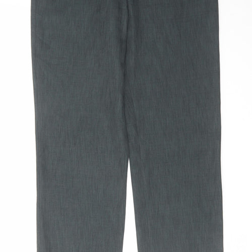 THOMO Womens Grey Polyester Trousers Size 8 L31 in Regular Hook & Eye