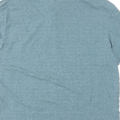 H&M Mens Blue Cotton Polo Size XL Collared Button