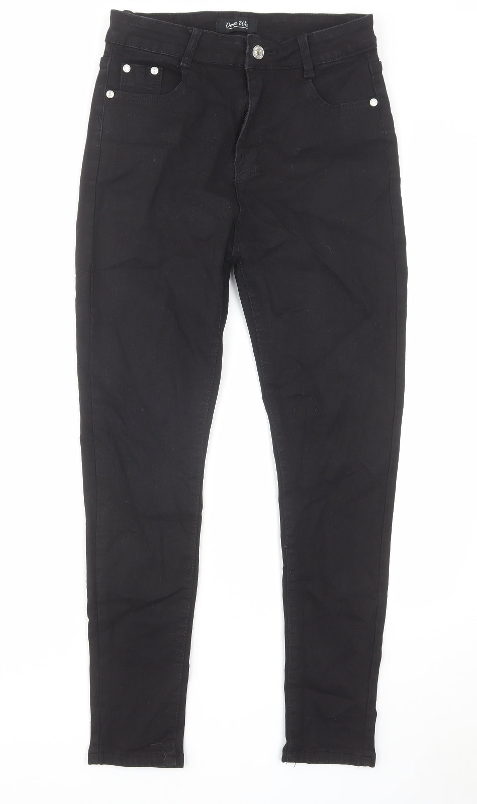 Denim Wise Womens Black Cotton Skinny Jeans Size 12 L25 in Regular Zip