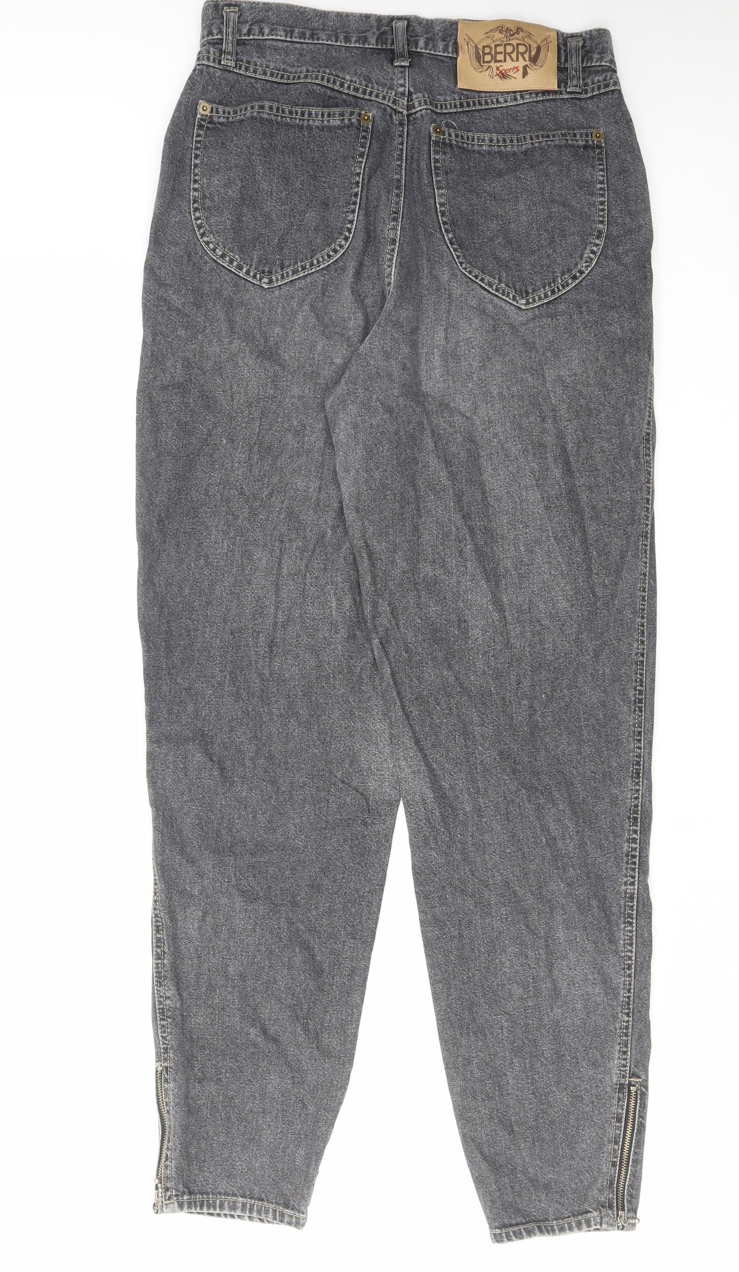 Moda Berri Womens Grey Cotton Tapered Jeans Size 12 L30 in Regular Zip