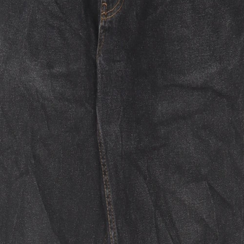 George Mens Black Cotton Straight Jeans Size 34 in L32 in Regular Zip