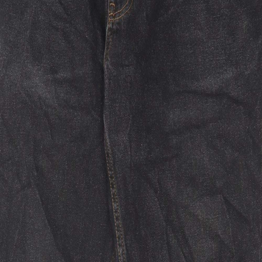 George Mens Black Cotton Straight Jeans Size 34 in L32 in Regular Zip