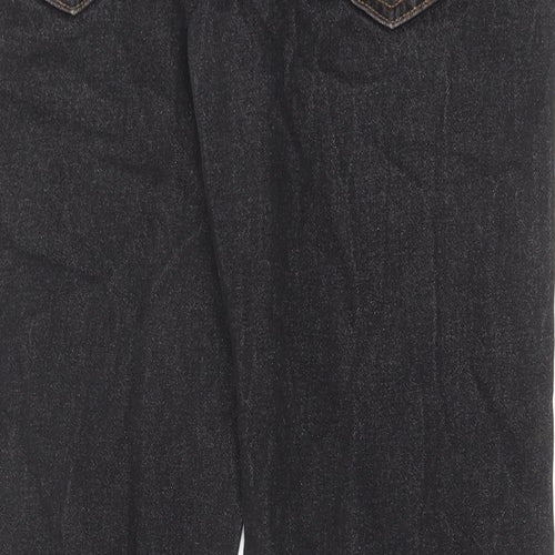 George Mens Black Cotton Straight Jeans Size 34 in L32 in Regular Zip