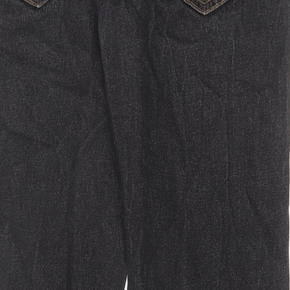 George Mens Black Cotton Straight Jeans Size 34 in L32 in Regular Zip