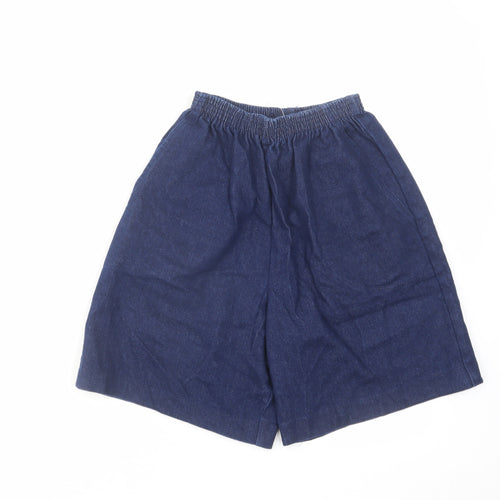 Pam's Closet Womens Blue Cotton Bermuda Shorts Size 8 L8 in Regular Pull On