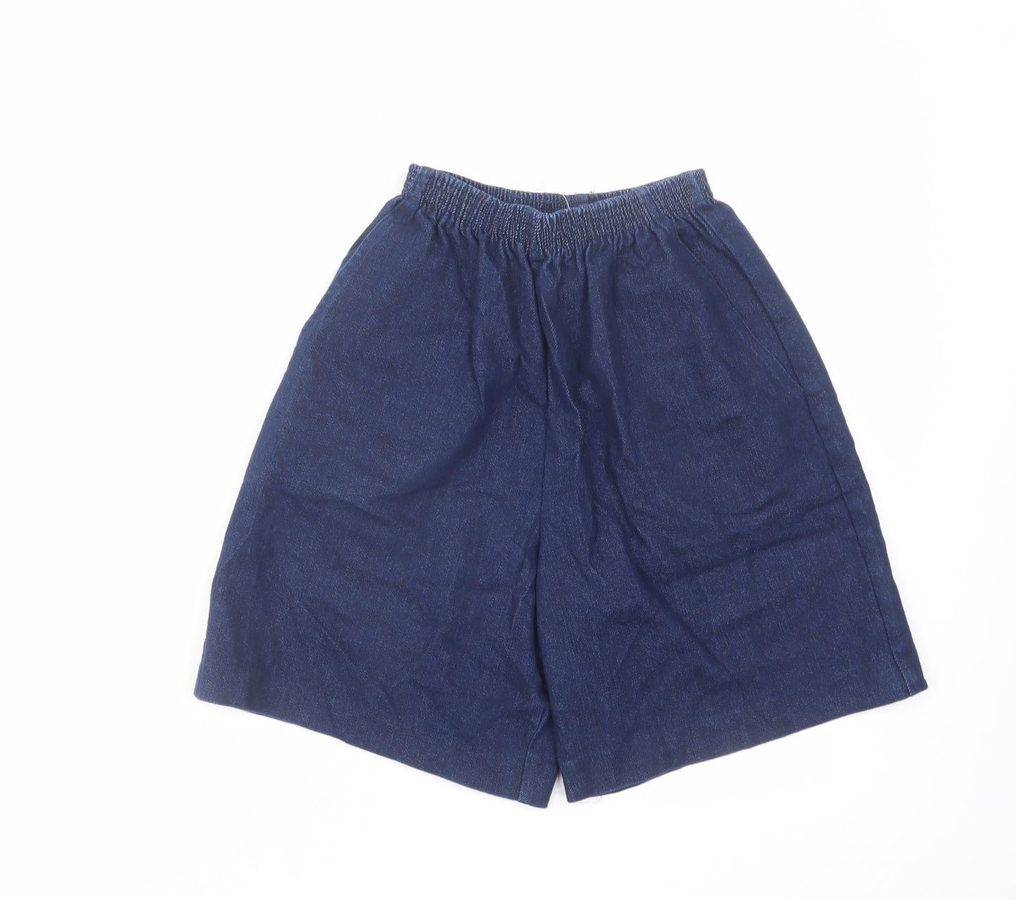 Pam's Closet Womens Blue Cotton Bermuda Shorts Size 8 L8 in Regular Pull On