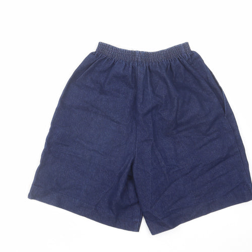 Pam's Closet Womens Blue Cotton Bermuda Shorts Size 8 L8 in Regular Pull On