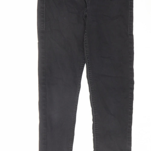 Marks and Spencer Womens Black Cotton Skinny Jeans Size 8 L27 in Regular Zip
