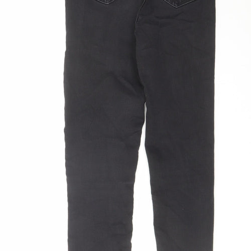 Marks and Spencer Womens Black Cotton Skinny Jeans Size 8 L27 in Regular Zip