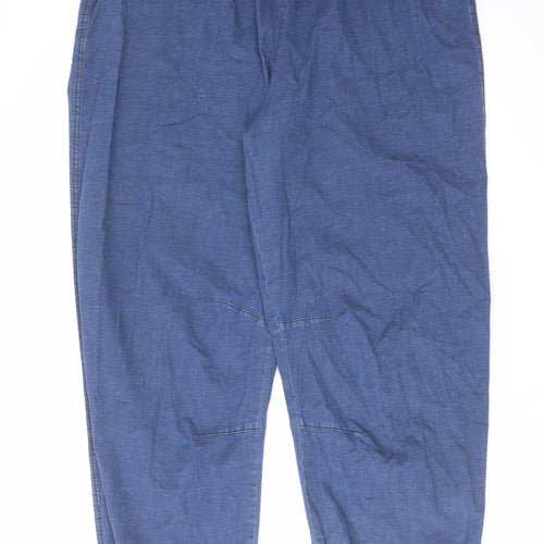 Denim & Co. Womens Blue Cotton Tapered Jeans Size 14 L27 in Regular Drawstring