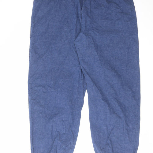 Denim & Co. Womens Blue Cotton Tapered Jeans Size 14 L27 in Regular Drawstring