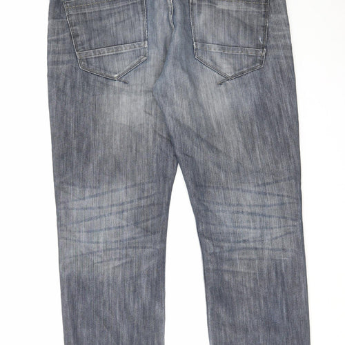 Next Mens Blue Cotton Straight Jeans Size 36 in L29 in Regular Button