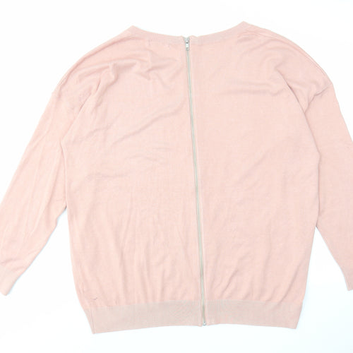 South Womens Pink Round Neck Viscose Pullover Jumper Size 22