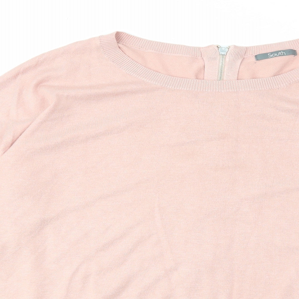 South Womens Pink Round Neck Viscose Pullover Jumper Size 22