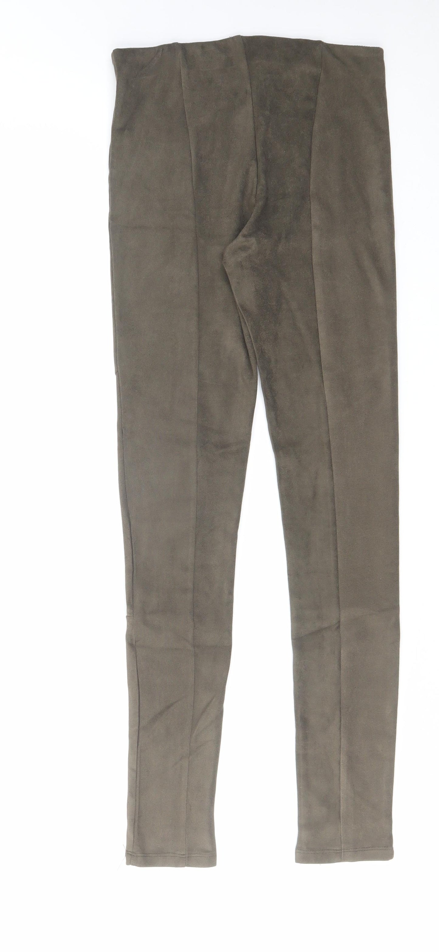 Voyelles Womens Green Polyester Carrot Leggings Size S L29 in Regular - Suede Style