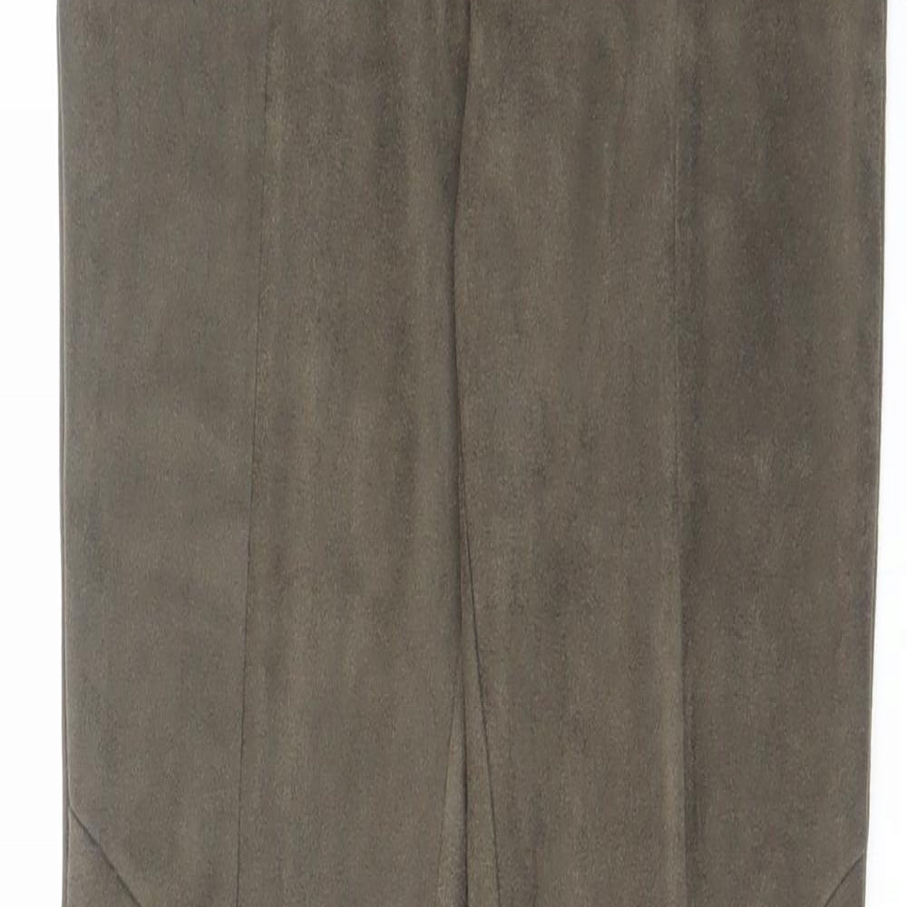 Voyelles Womens Green Polyester Carrot Leggings Size S L29 in Regular - Suede Style