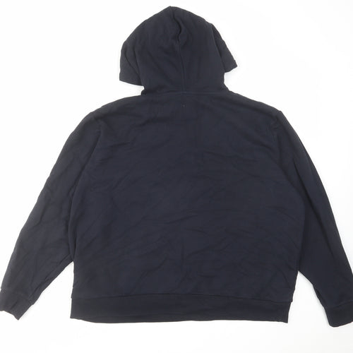 Marks and Spencer Mens Blue Cotton Pullover Hoodie Size L