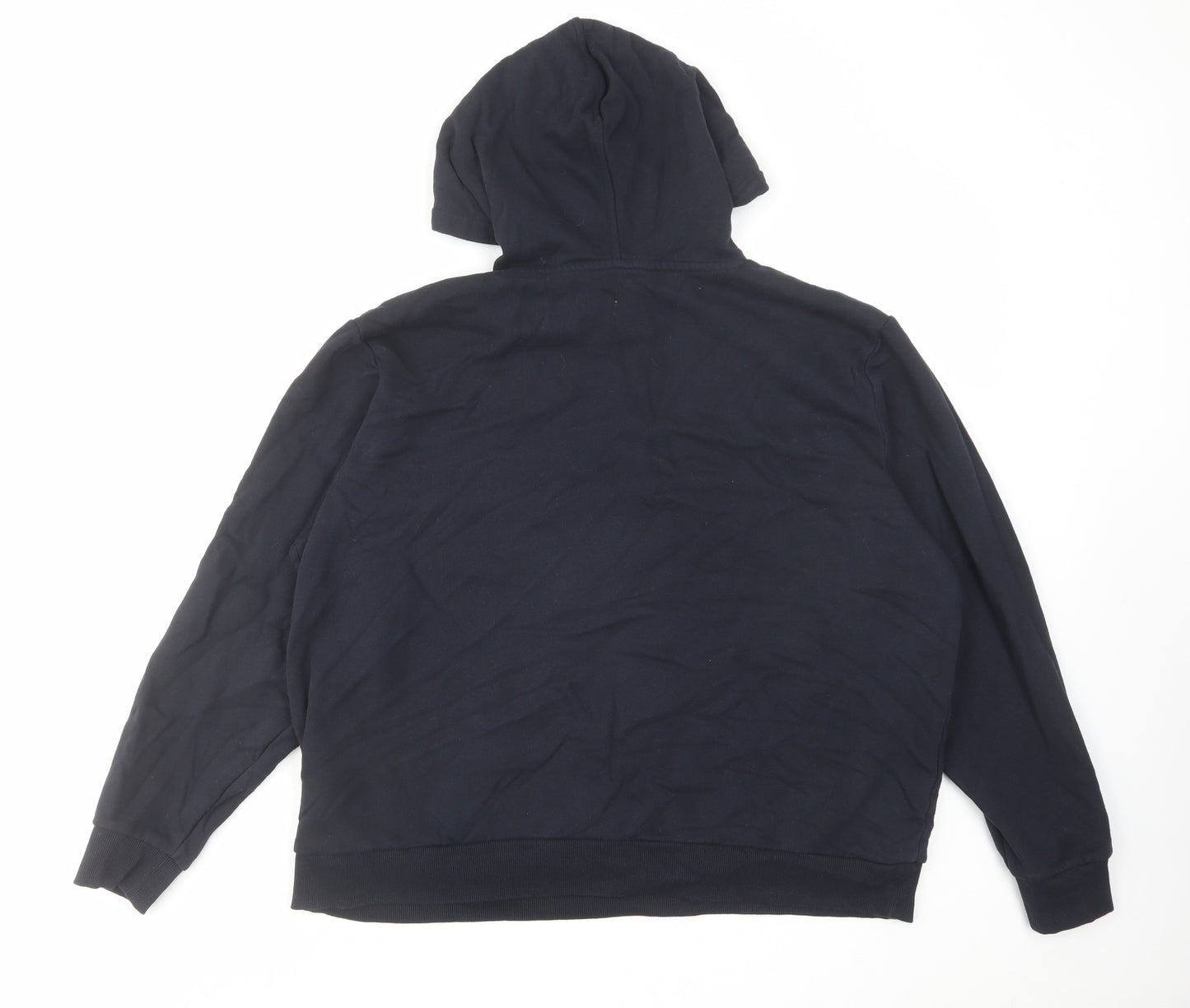 Marks and Spencer Mens Blue Cotton Pullover Hoodie Size L