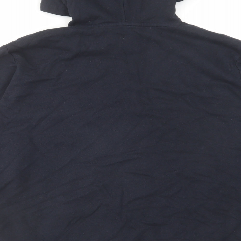 Marks and Spencer Mens Blue Cotton Pullover Hoodie Size L