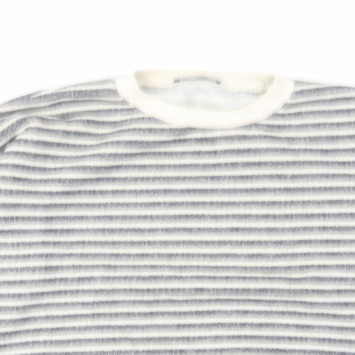 Zara Womens Grey Striped Polyester Pullover Sweatshirt Size M Pullover