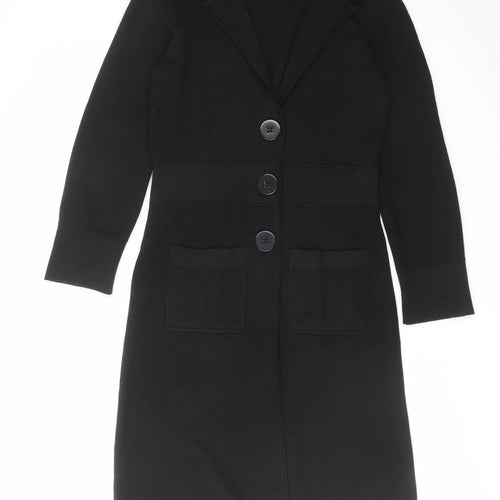 Autograph Womens Black Collared Acrylic Cardigan Jumper Size 10