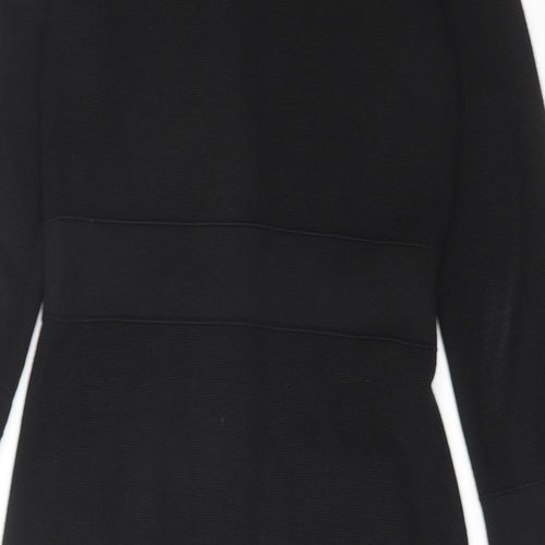 Autograph Womens Black Collared Acrylic Cardigan Jumper Size 10